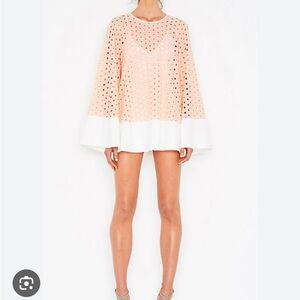 Alice McCall Peach and White Dress